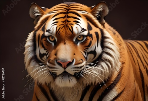 Ferocious tiger in studio with different colour of backgrounds