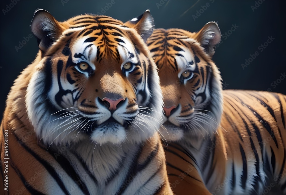 Ferocious tiger in studio with different colour of backgrounds Ferocious tiger in studio with different colour of backgrounds