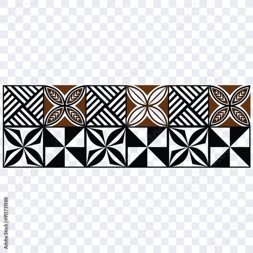 Polynesian tattoo tribal band design. Samoan tattoo tribal ornament border. Decorative seamless pattern.
