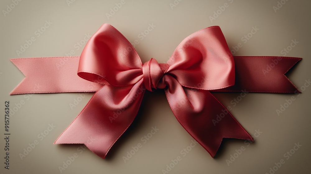 Large pink satin bow tied neatly for gift wrapping and decorative purposes, adding a cheerful touch to any present presentation Large pink satin bow tied neatly for gift wrapping and decorative purposes, adding a cheerful touch to any present presentation