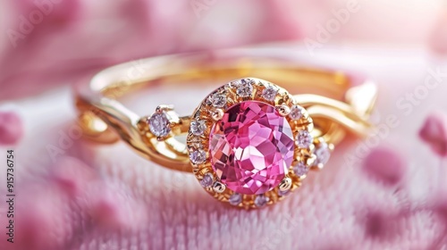 Sparkling Pink Gemstone Ring