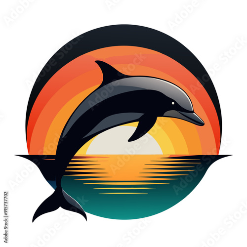 Jumping dolphin symbol