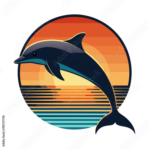 Jumping dolphin symbol