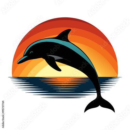 Jumping dolphin symbol