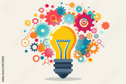 Light Bulb with Gears - A Symbol of Creativity and Innovation