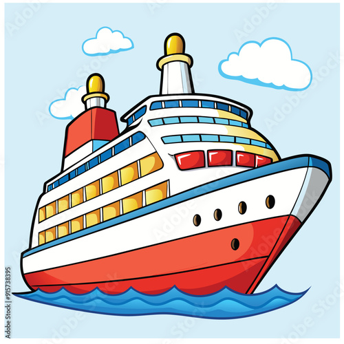 Cruise Ship, Marine Vehicle Vector