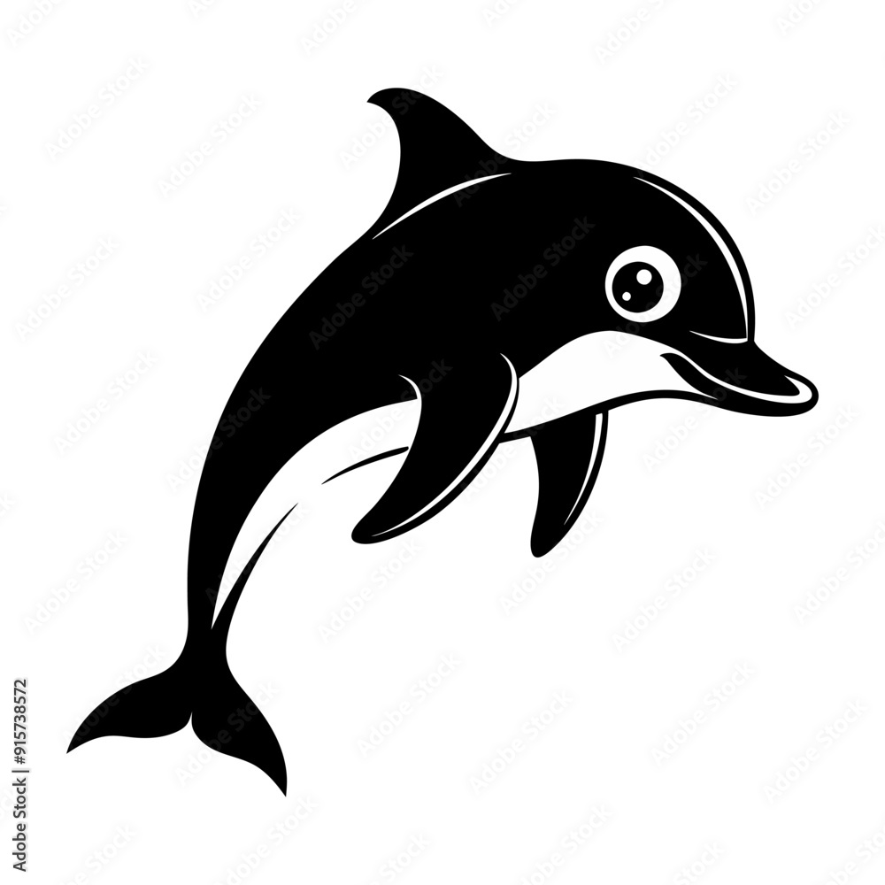 dolphin silhouette vector icon illustration isolated on white background dolphin silhouette vector icon illustration isolated on white background