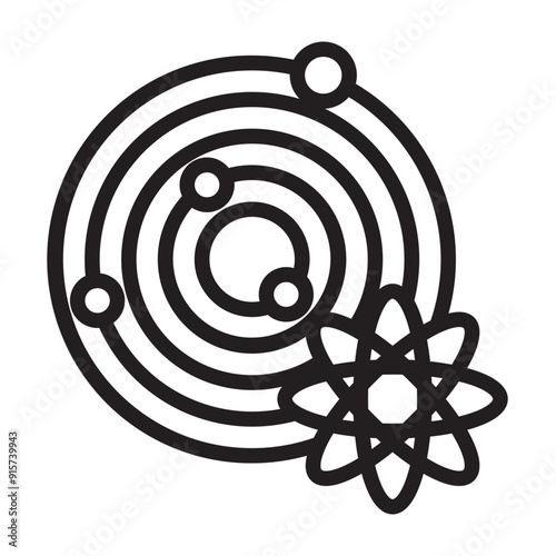 Astrophysics Vector Line Icon Design