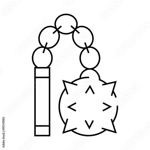mace weapon line icon vector. mace weapon sign. isolated contour symbol black illustration