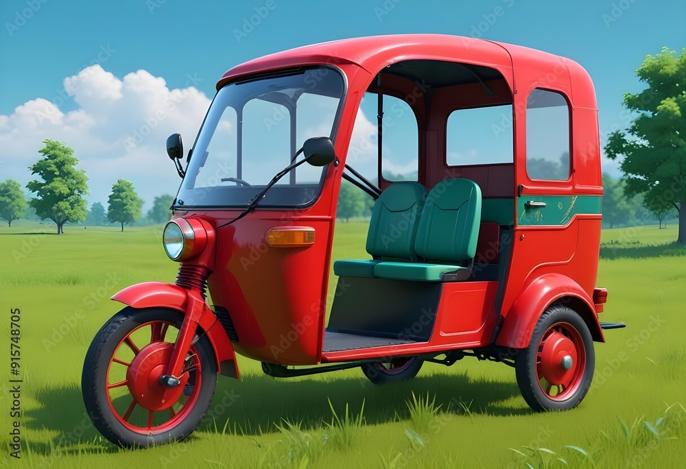 A yellow and white bus or rickshaw with the word bus or rickshaw on the side A yellow and white bus or rickshaw with the word bus or rickshaw on the side