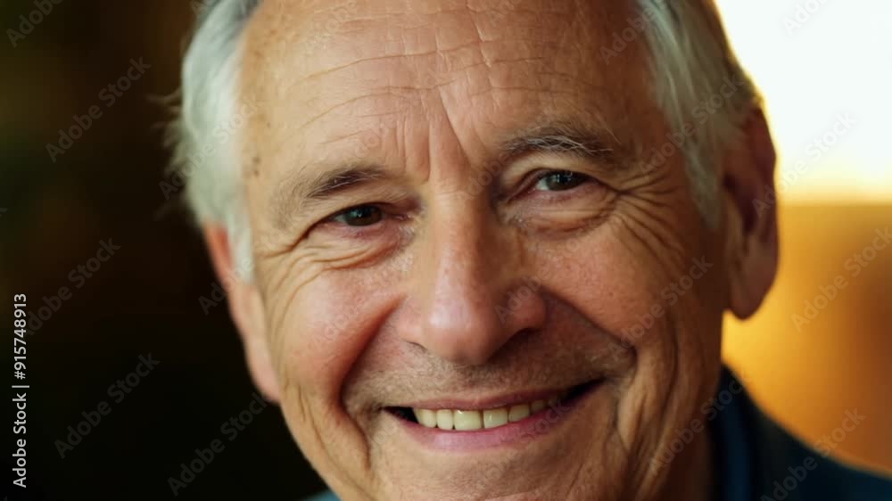 Close-up headshot of a senior man, blending a mix of happiness and contemplation with a serious expression, reflecting on retirement and change, as he looks at the camera with his wrinkled face Close-up headshot of a senior man, blending a mix of happiness and contemplation with a serious expression, reflecting on retirement and change, as he looks at the camera with his wrinkled face