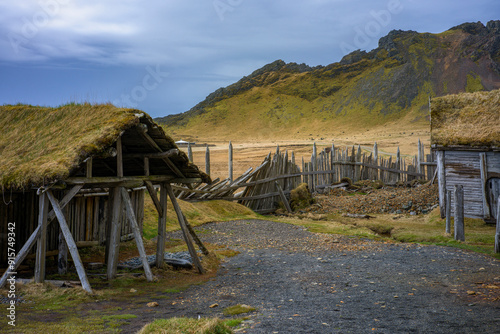 Wikingerdorf bei Stokksnes auf Island photo