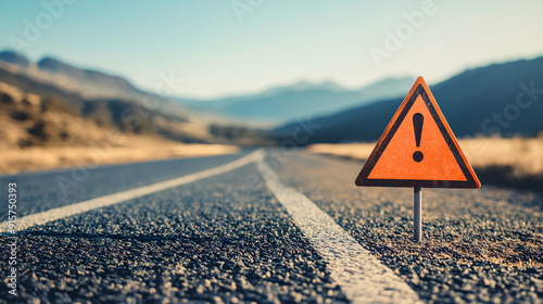 The road with an exclamation mark on it,