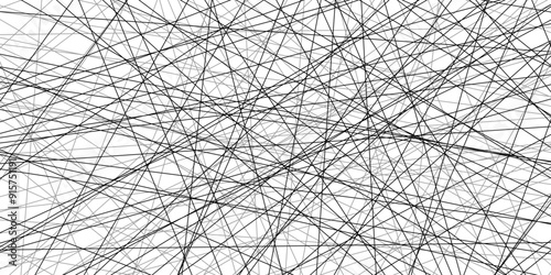 Abstract industrial Design random lines black on white background.Geometric seamless minimalist pattern with straight lines design.luxury black geometric random chaotic lines.squares and triangle line