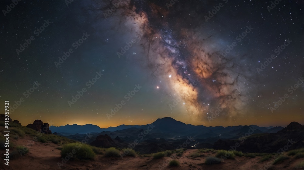 Naklejka premium Abstract background of The Milky Way as seen from Earth with, beautiful landscape picture of sky