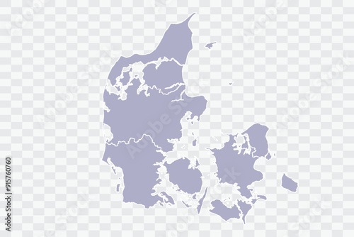 Denmark Map silver Color on White Background quality files Png Art & Illustration