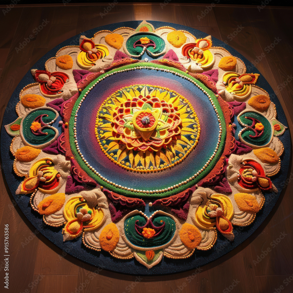 Fototapeta premium mandala made of colored sand.
