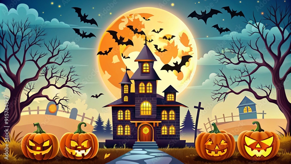 Fototapeta premium Halloween Celebration Background Design illustration