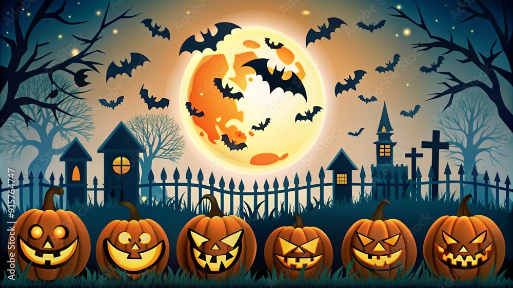 Fototapeta premium Halloween Celebration Background Design illustration