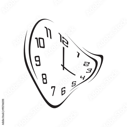 Deformed wall clock designed with simple details