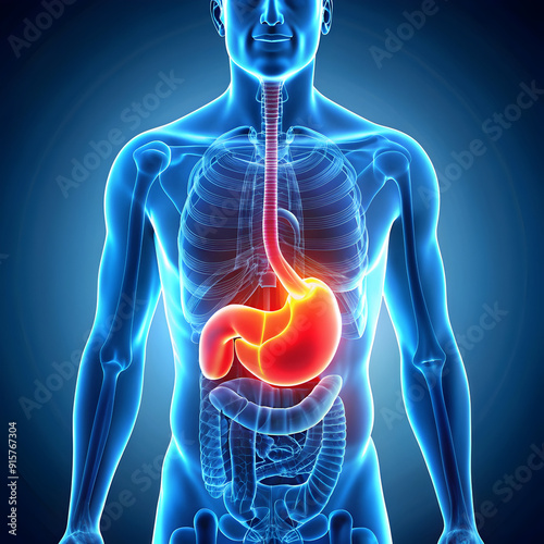 human stomach pain 3d rendered illustration