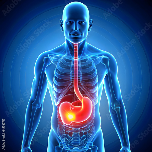 human stomach pain 3d rendered illustration