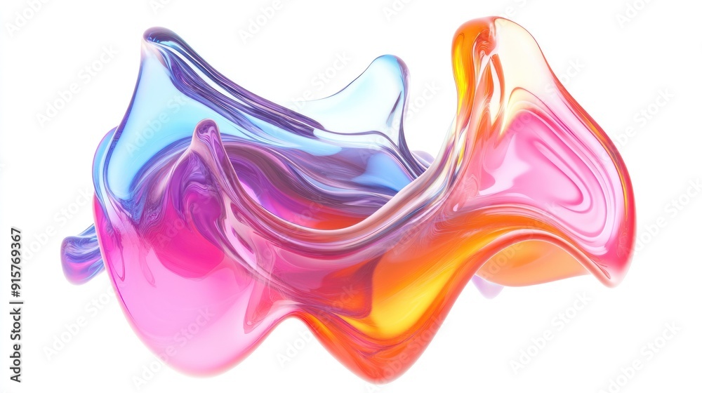 Abstract Liquid Swirls in Pink, Blue, and Yellow Abstract Liquid Swirls in Pink, Blue, and Yellow