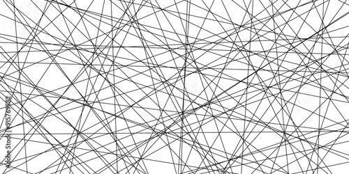 Abstract industrial Design random lines black on white background.Geometric seamless minimalist pattern with straight lines design.luxury black geometric random chaotic lines.squares and triangle line