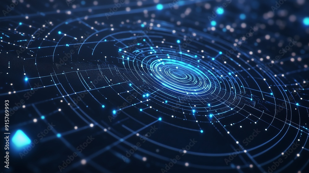 A vibrant digital representation of swirling patterns and glowing dots in a futuristic design A vibrant digital representation of swirling patterns and glowing dots in a futuristic design