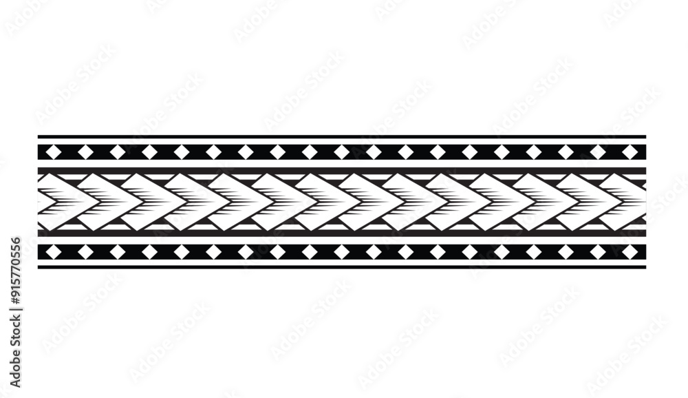 Polynesian pattern tribal tattoo border. Tribal tattoo geometric fore arm samoan band.Tattoo eps forearm samoan bracelet. Fabric seamless isolated hawaiian pattern on white background. Polynesian pattern tribal tattoo border. Tribal tattoo geometric fore arm samoan band.Tattoo eps forearm samoan bracelet. Fabric seamless isolated hawaiian pattern on white background.