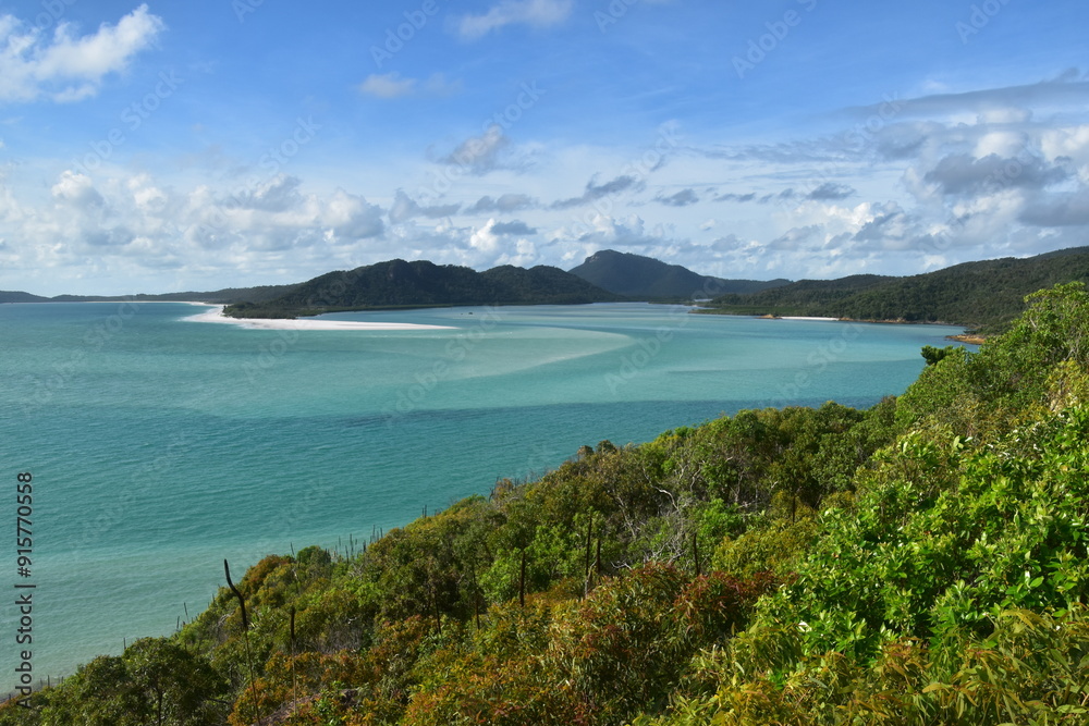 Sailing around the picture perfect Whitsunday Islands in Queensland, Australia Sailing around the picture perfect Whitsunday Islands in Queensland, Australia