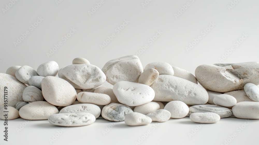White Stones on a White Background