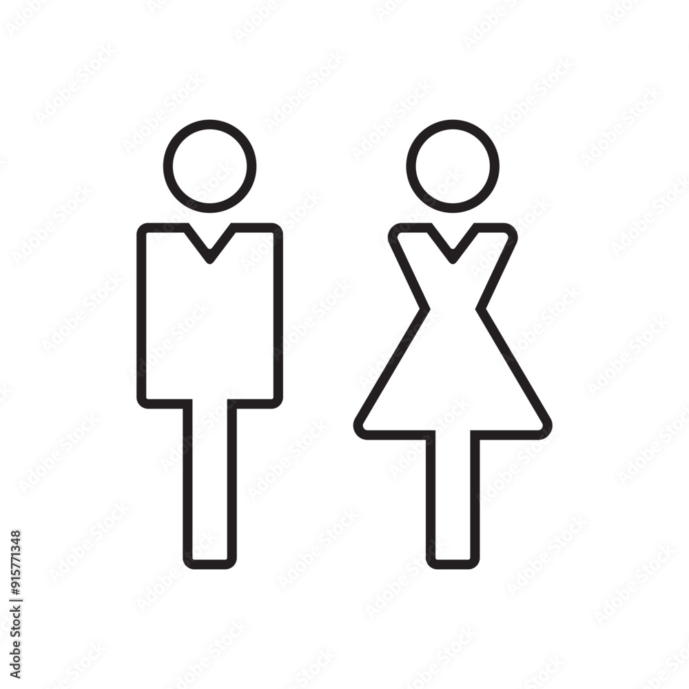 Lavatory and restroom sign for man and women isolated icon graphic vector Lavatory and restroom sign for man and women isolated icon graphic vector