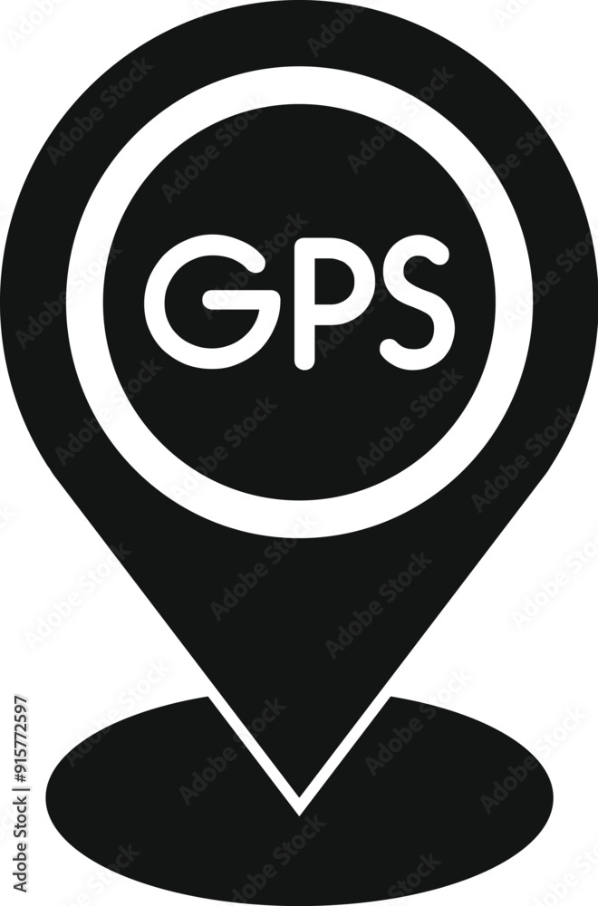 Black gps pointer icon showing location tracking for global positioning system navigation Black gps pointer icon showing location tracking for global positioning system navigation