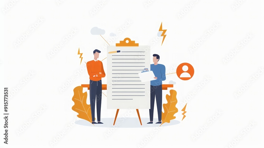 Business Meeting Illustration: Teamwork and Collaboration Business Meeting Illustration: Teamwork and Collaboration