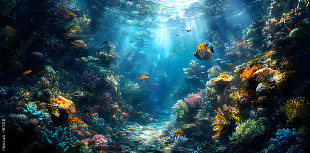 custom made wallpaper toronto digitalMagical underwater world with fish and coral reefs