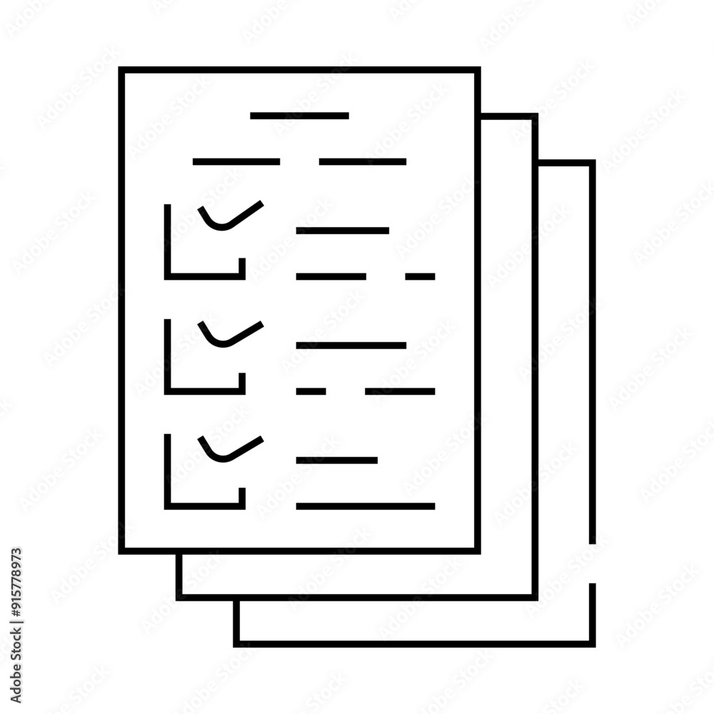 ballots paper lists line icon vector. ballots paper lists sign. isolated contour symbol black illustration ballots paper lists line icon vector. ballots paper lists sign. isolated contour symbol black illustration