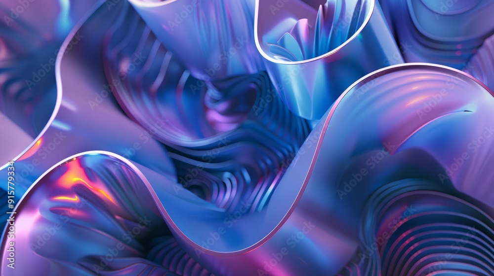 Obraz premium Abstract ribbon waves glass shape. Beautiful abstract background. Modern abstract background.