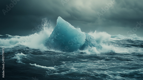 Iceberg in a Stormy Sea
