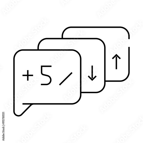 exit polls growing and falling line icon vector. exit polls growing and falling sign. isolated contour symbol black illustration