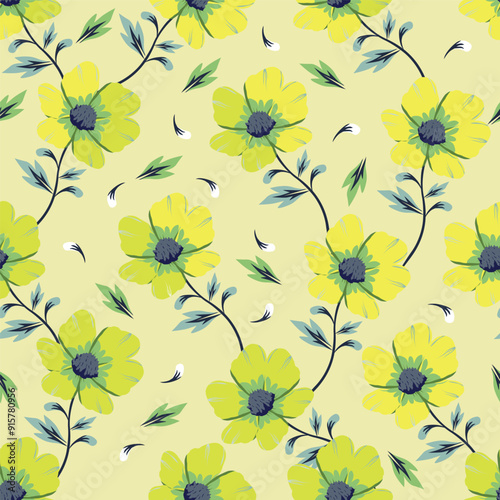 Elegance pink floral stems seamless pattern on a grey background. Vector hand drawn. Artistic, abstract flowers and tiny leaves, buds bells printing. Template for designs, fabric, fashion, textile
