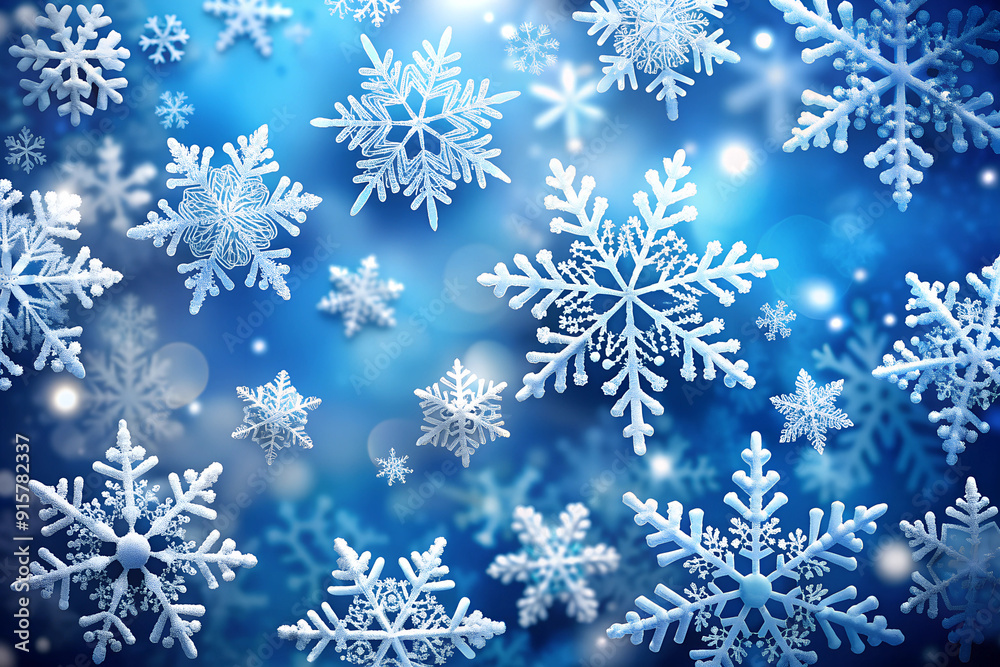beautiful winter background of white snowflakes on a blue background beautiful winter background of white snowflakes on a blue background