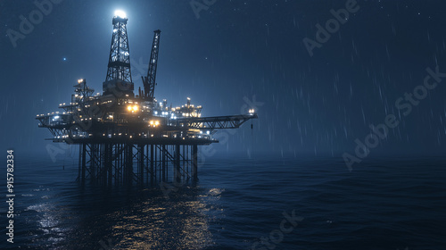 Oil Rig in the Storm