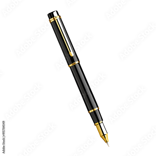 Vector Fountain writing pen for contract signing on a isolated white background (11)