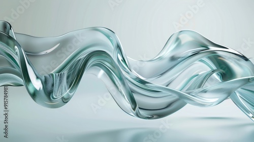 Modern abstract background. Abstract ribbon waves glass shape. Beautiful abstract background. 