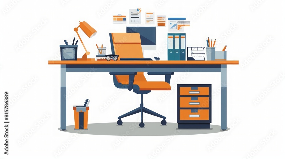 Modern Office Desk with Minimalist Design