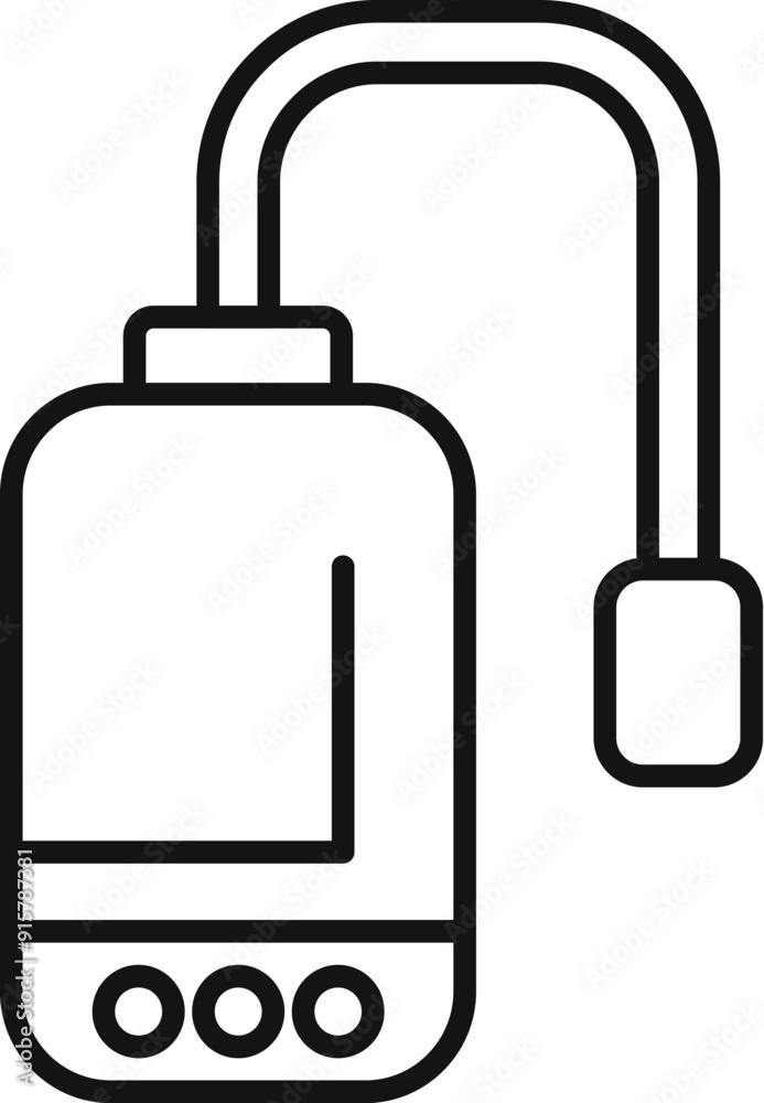 Line art icon of an electronic cigarette device, ideal for vaping enthusiasts using e liquid Line art icon of an electronic cigarette device, ideal for vaping enthusiasts using e liquid