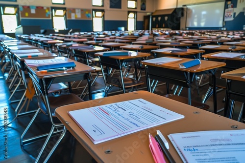 tables in a classroon 