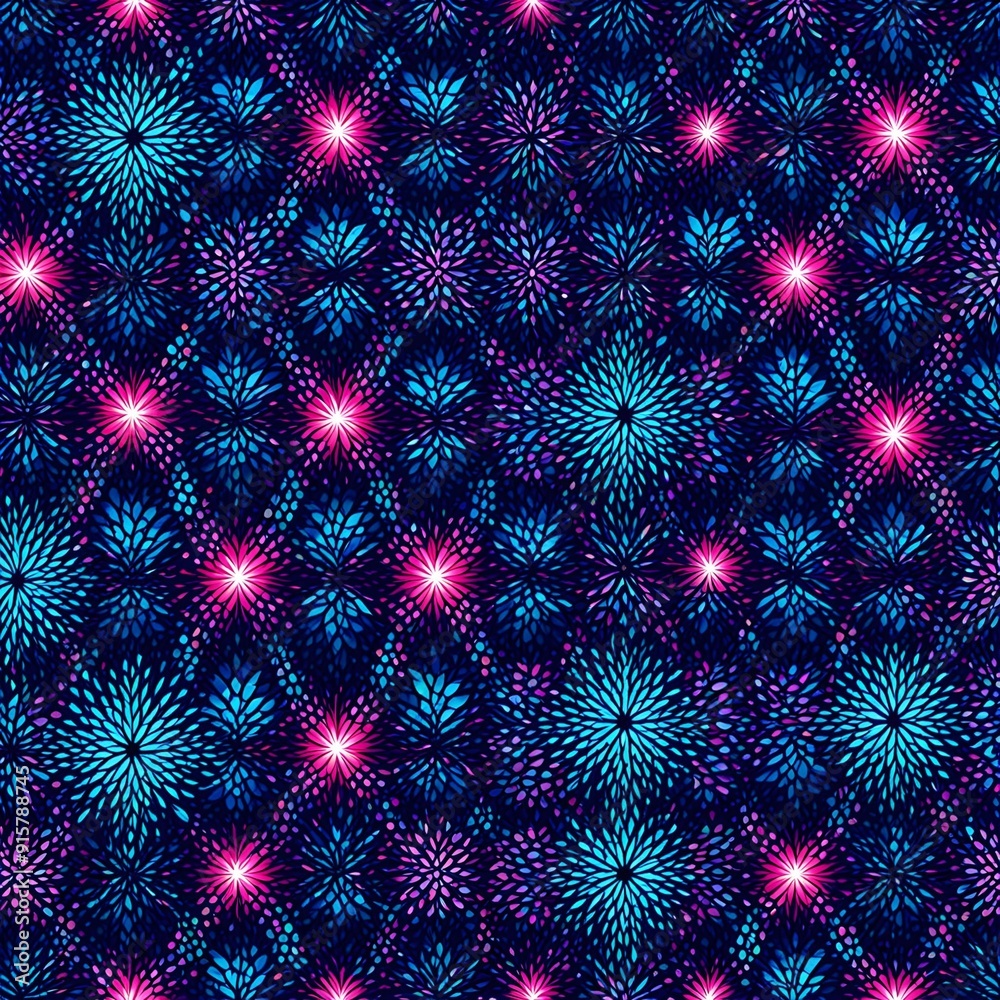 Vibrant Seamless Abstract Pattern with Dynamic Shapes and Colors. Vibrant Seamless Abstract Pattern with Dynamic Shapes and Colors.
