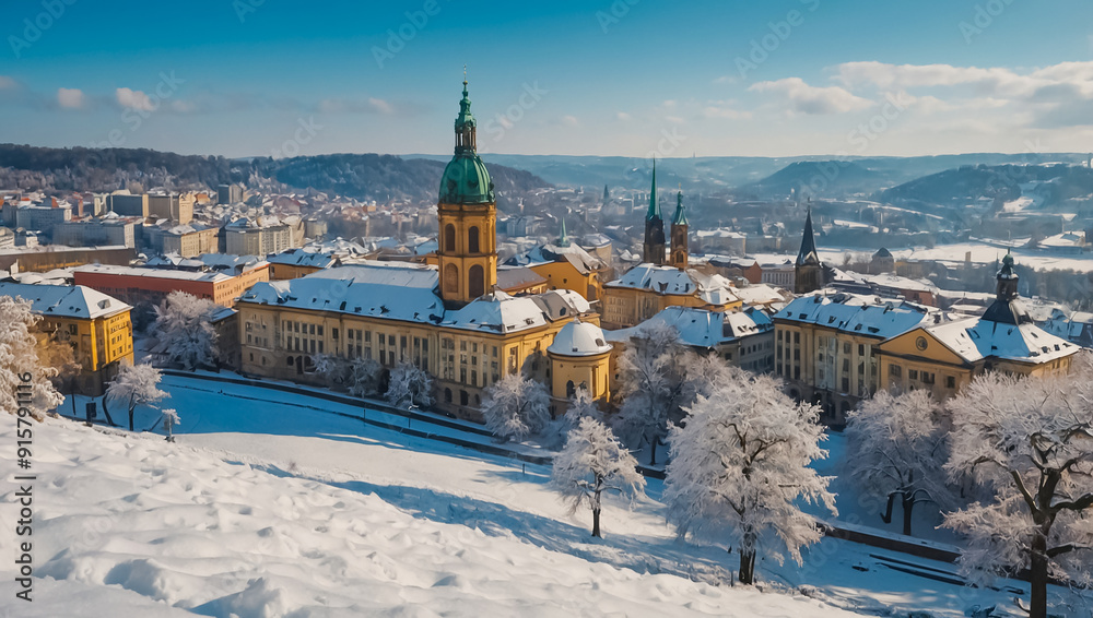 Obraz premium Amazing Stuttgart Germany in winter